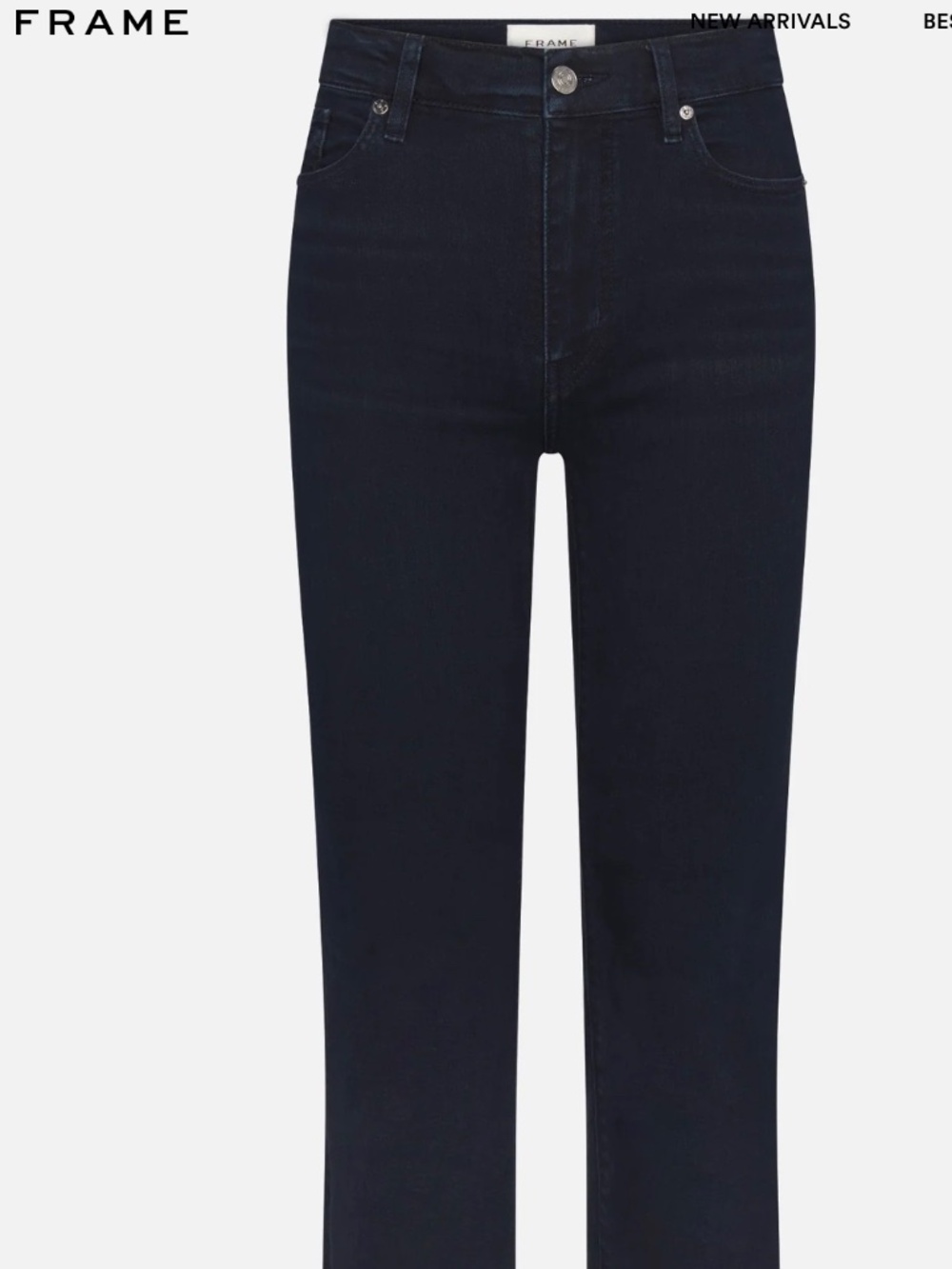 Frame Navy Blue Straight Leg Jeans